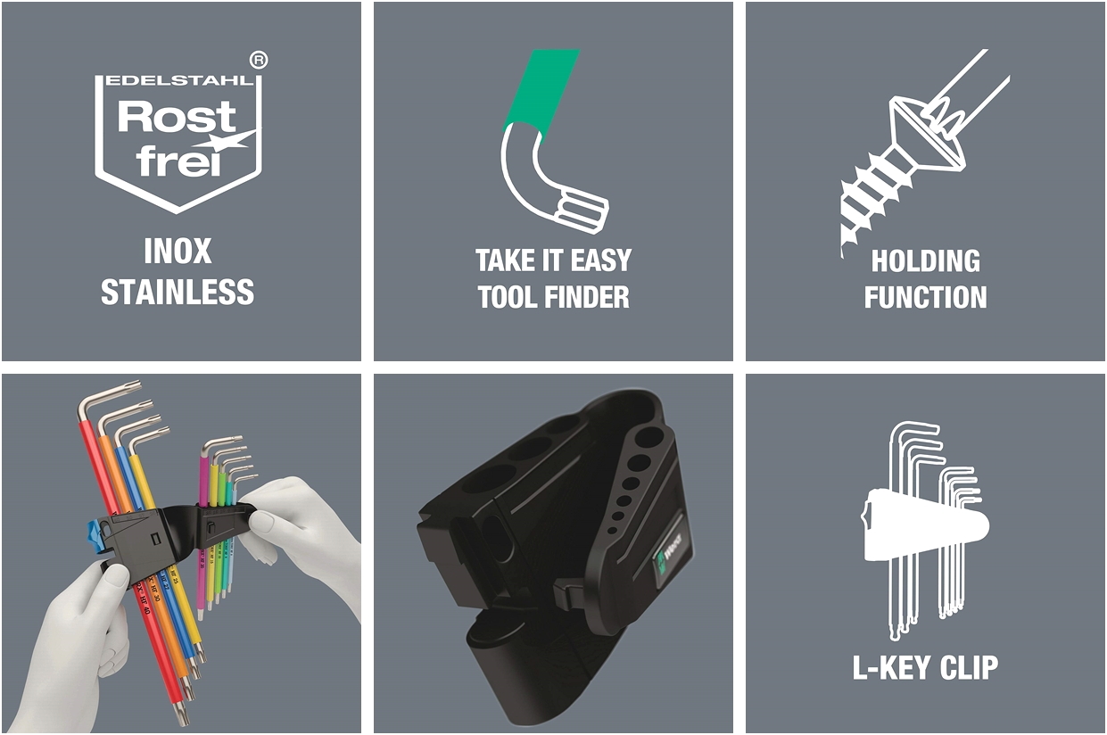 סט מפתחות כוכב וורה WERA 3967 9 TX SXL Multicolour HF Stainless 1 05022689001